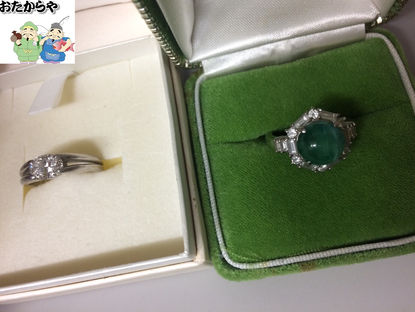 京都府長岡京市のお客様よりオーバルダイヤとキャッツアイリングを買取させて頂きました。