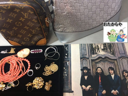 向日市のお客様より貴金属、ブランドバッグ、レコードを買取させて頂きました。