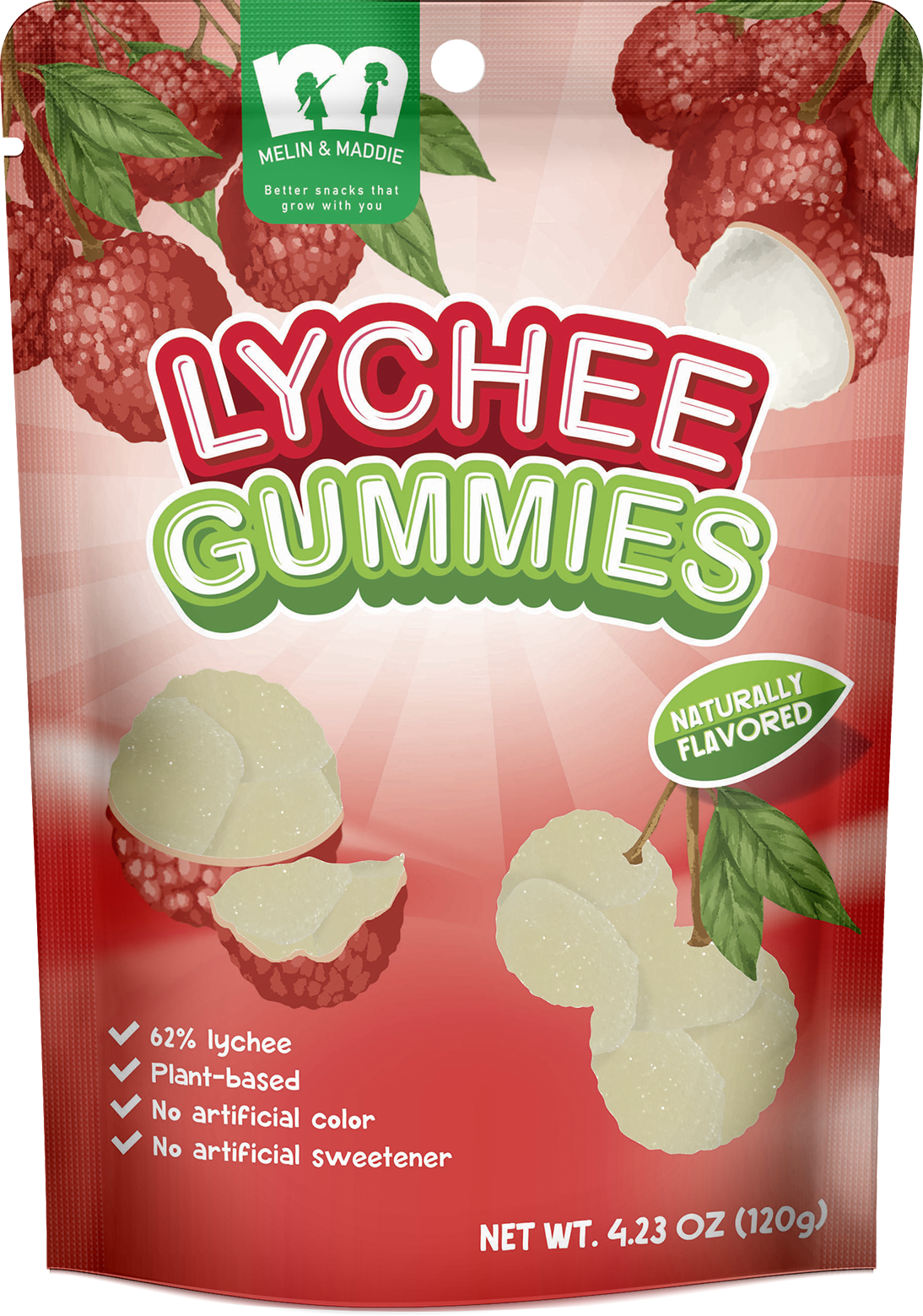 Melin & Maddie Lychee Gummies 120 g