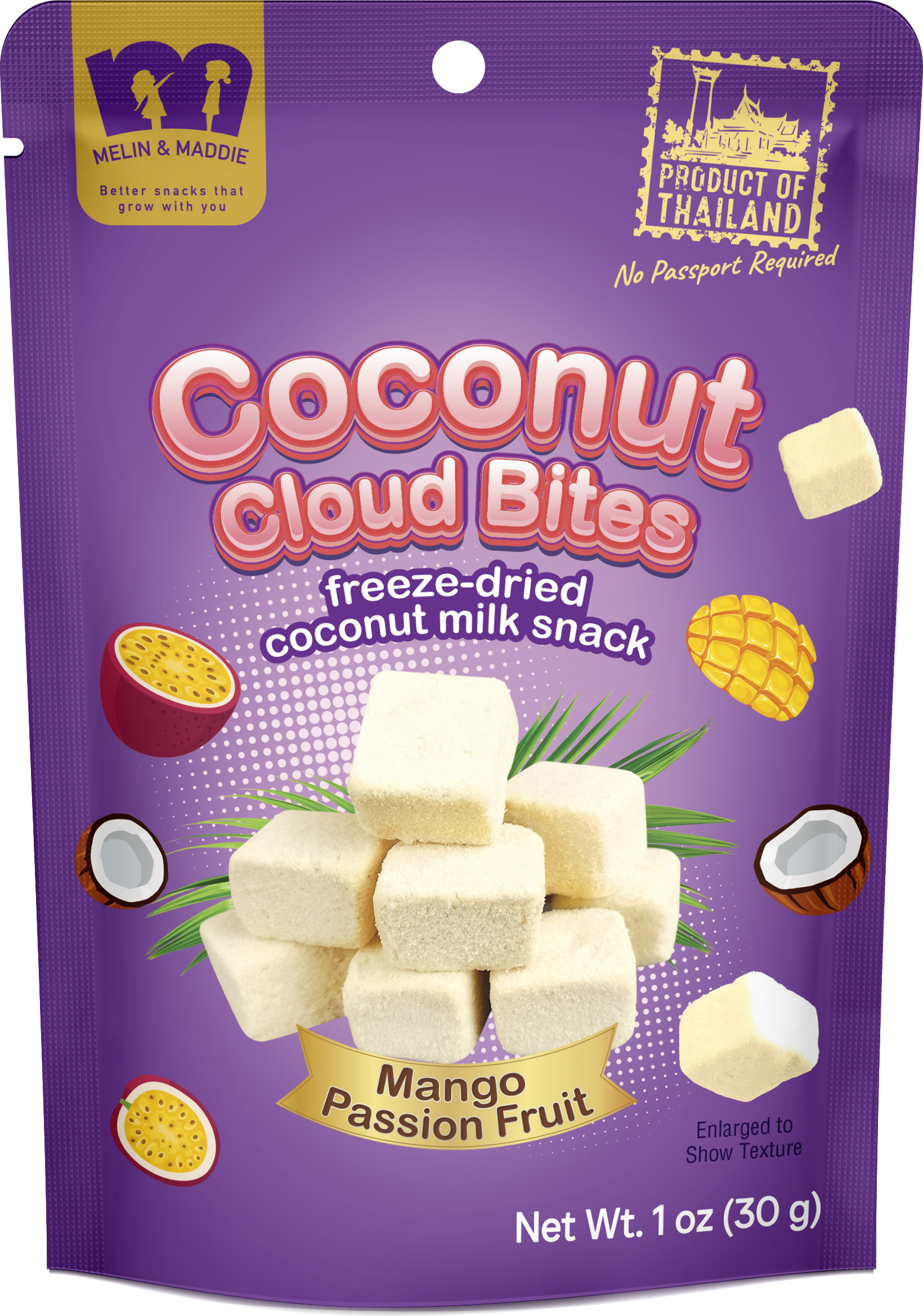Melin & Maddie Coconut Cloud Bite Mango Passion Fruit 30 g