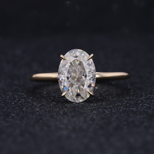 MAURITIUS 6 carat Oval Moissanite Engagement Ring Moissanite Rings
