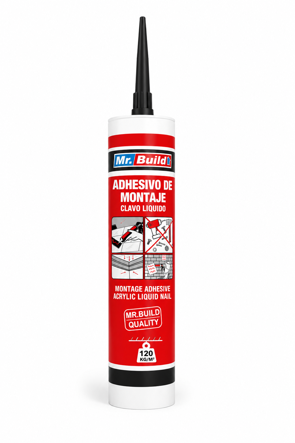 Adhesivo de montaje Acrilico blanco 280 ML