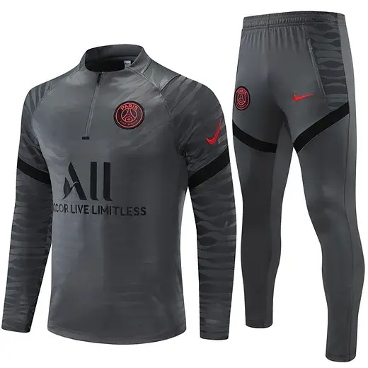 PSG Red and Grey 1/4 Zip Tracksuit