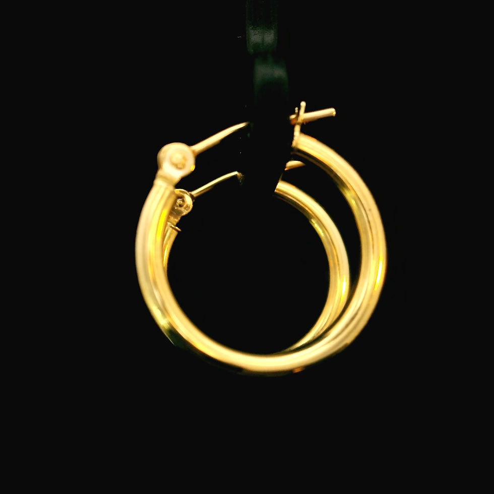 Thumbnail: Stella Classic Polished Gold Hoop Earrings