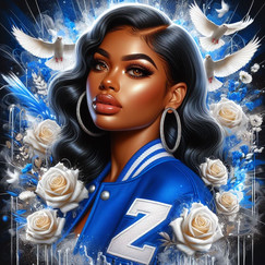 Third Place Winner. Classic Dove theme featuring white roses, doves, and blue floral accents