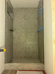 Interior flooring installation in completed commercial space