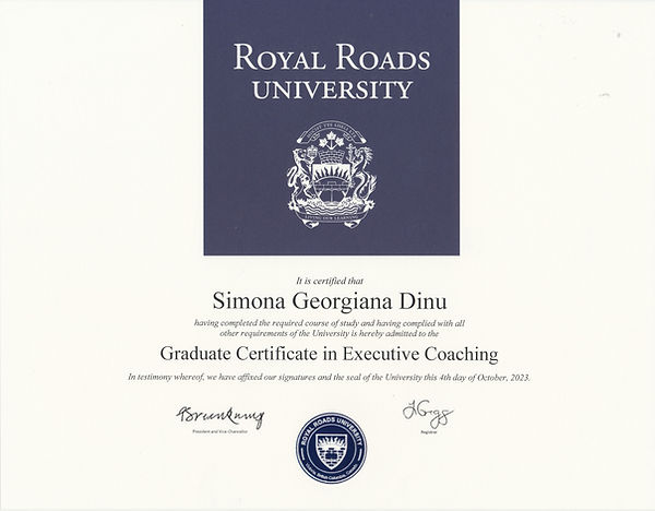 Royal Roads University certificate