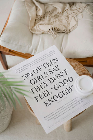 Statistic about teen girls confidence and emotional wellbeing