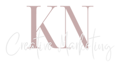 KN Creative Marketing logo in white and pink with bold, modern typography.