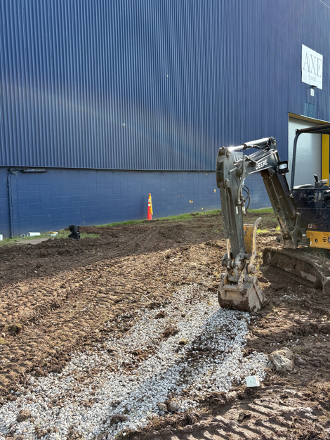 Grading work completed to improve drainage and site accessibility