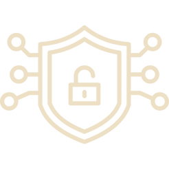 Cybersecurity icon symbolizing data protection and threat prevention