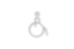 Thumbnail: A grey pictogram wheelchair accessible sign, featuring a simple depiction of a figure sitting atop a circle.