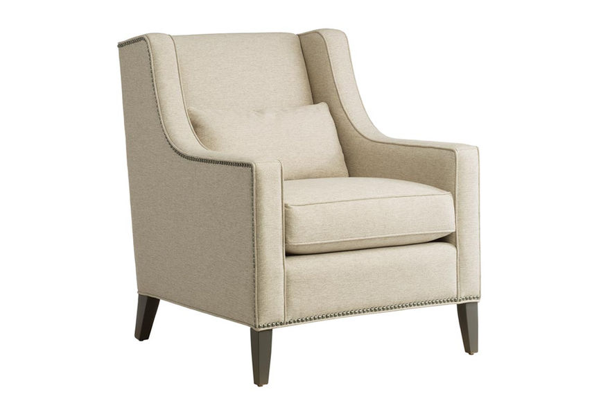 Traditional slope arm lounge chair with nail head trim
