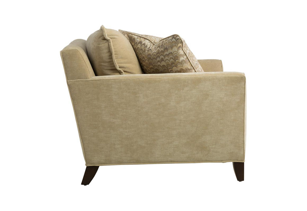 Chair-and-a-half in your choice of fabric or leather with two square toss pillows