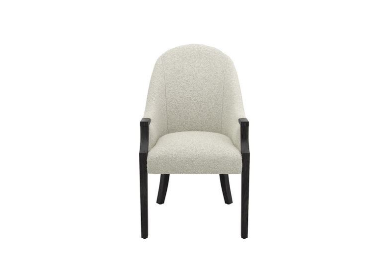 traditional dining chair with exposed wood frame