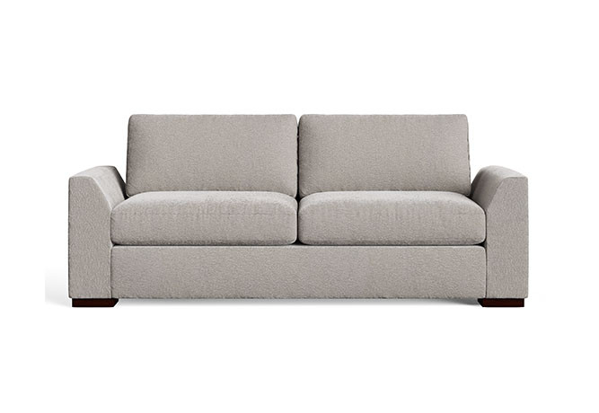 Broadway modern loveseat with clipped arm