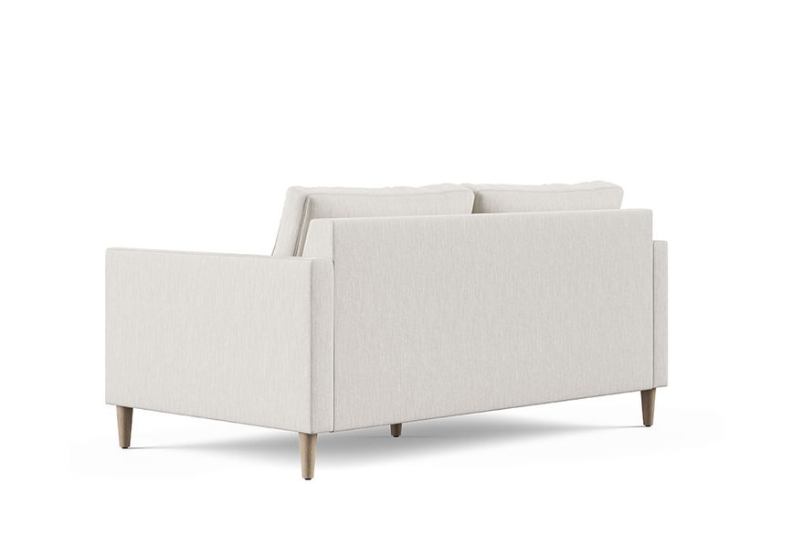 The Tribeca Canadian-made Loveseat with Mid-Century Modern Style from Vogel back side view