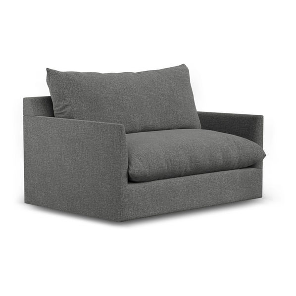 Rockefeller swivel chair with plush and feathery seat and back cushion