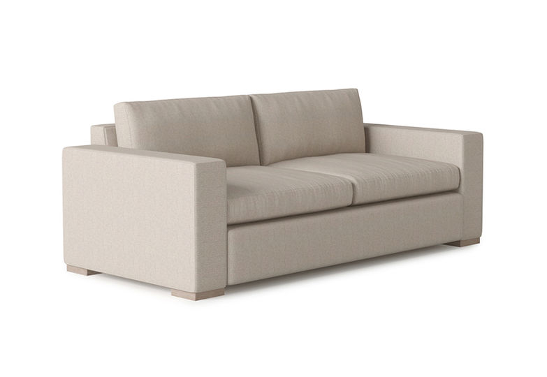 Modern wide arm loveseat made in Toronto, Canada