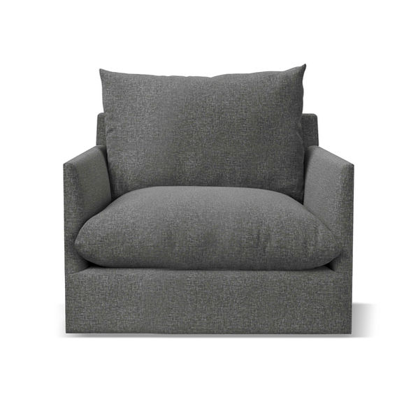 Modern swivel chair with plush cushions