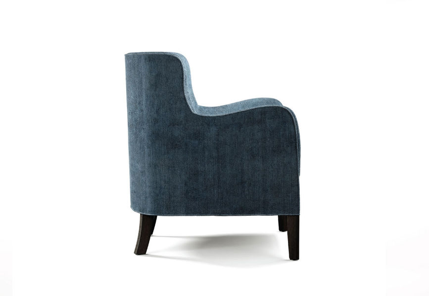 Contemporary curved arm lounge chair made in Toronto, Canada by Vogel