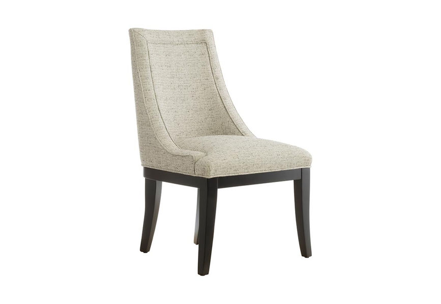 Front view of the Dior dining chair from Vogel. The traditional dining chair will be the perfect accent for your formal dining room.