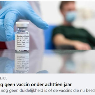 Voorlopig geen vaccin onder de 18 jaar