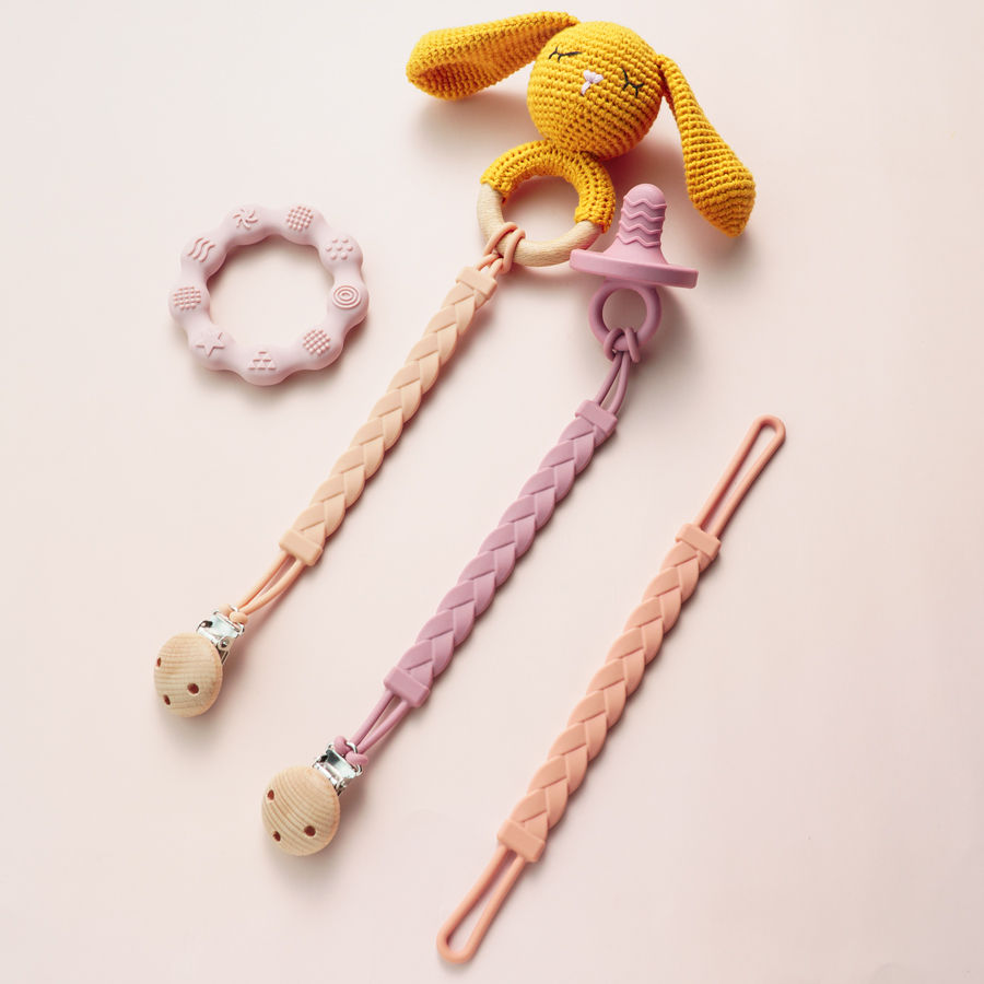 Miniatura: 2026 New Baby Gift Teether Chain BPA Free Silicone Baby Pacifier Clip Portable N