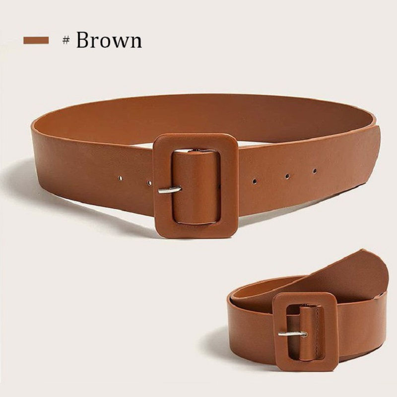 Miniatura: Belt for Women's Dress Simple Women's Wide Belt PU Leather Belt Fashion Luxury D