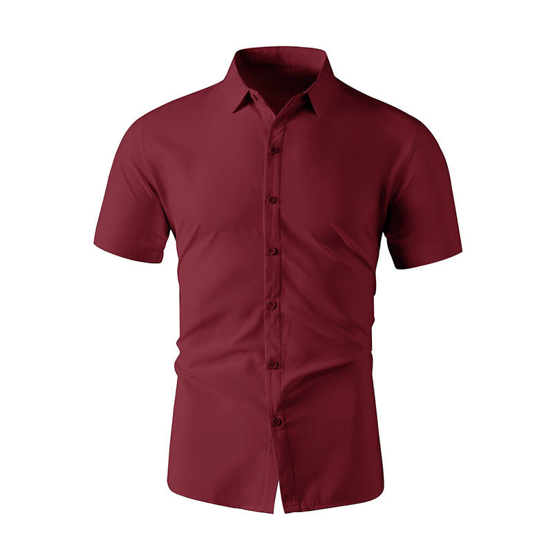 Miniatura: New Men's Business Casual Solid Color Short Sleeved Shirt for Summer Fashion No 