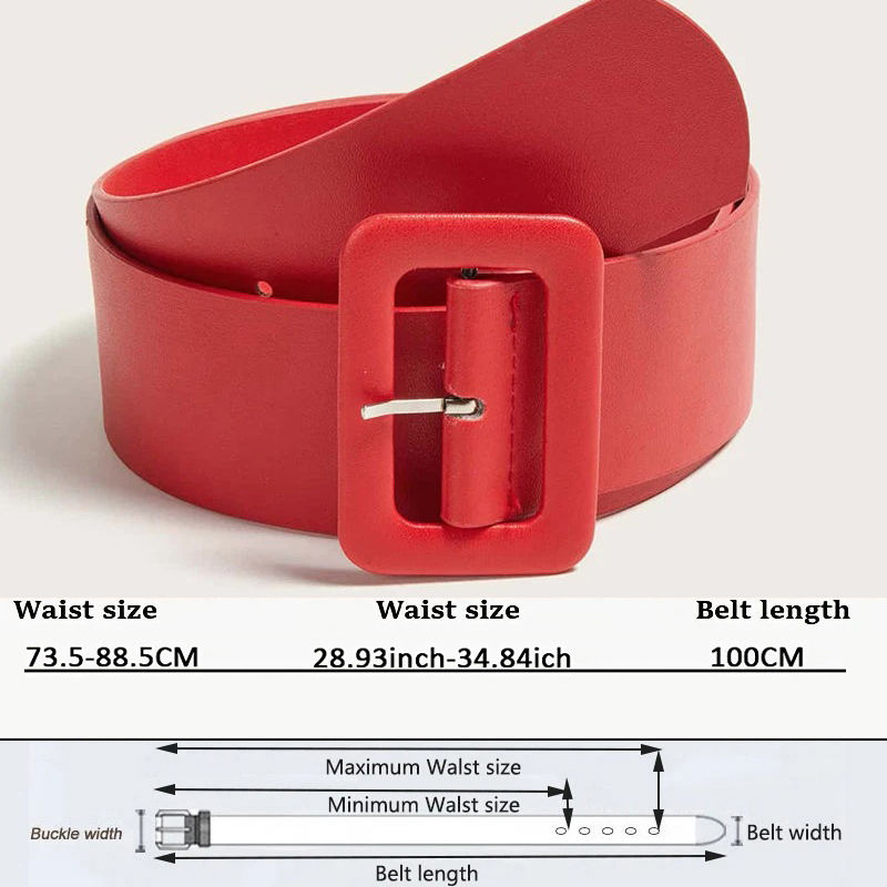 Miniatura: Belt for Women's Dress Simple Women's Wide Belt PU Leather Belt Fashion Luxury D