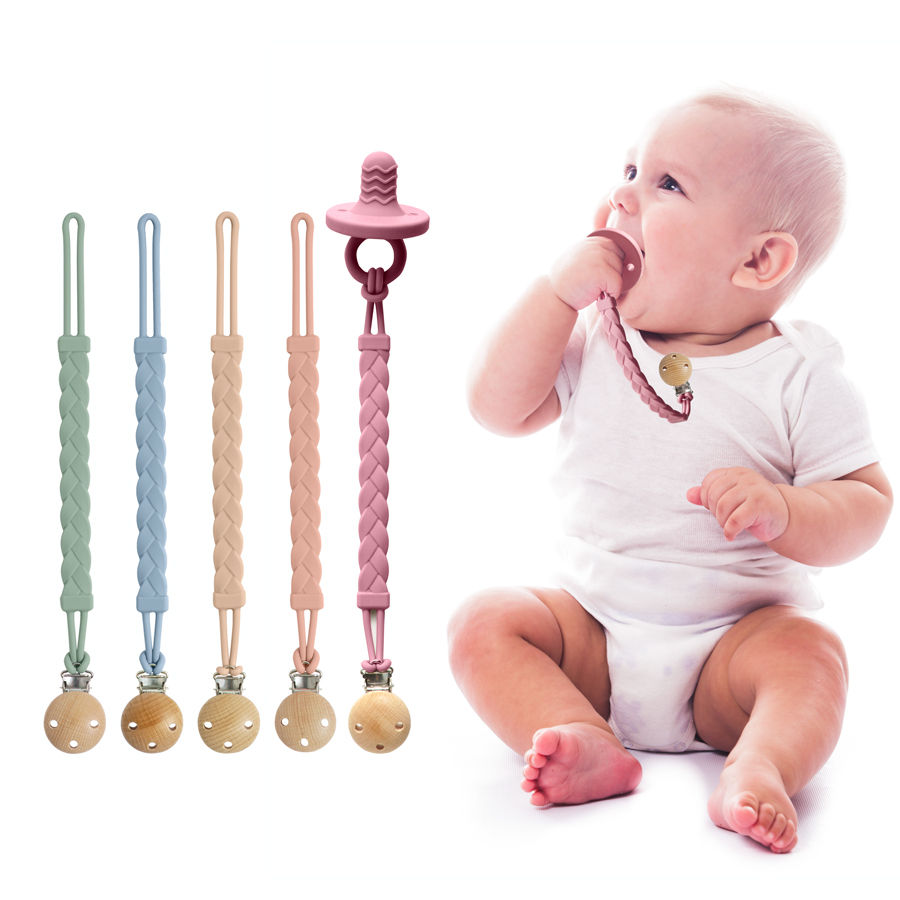 Miniatura: 2026 New Baby Gift Teether Chain BPA Free Silicone Baby Pacifier Clip Portable N