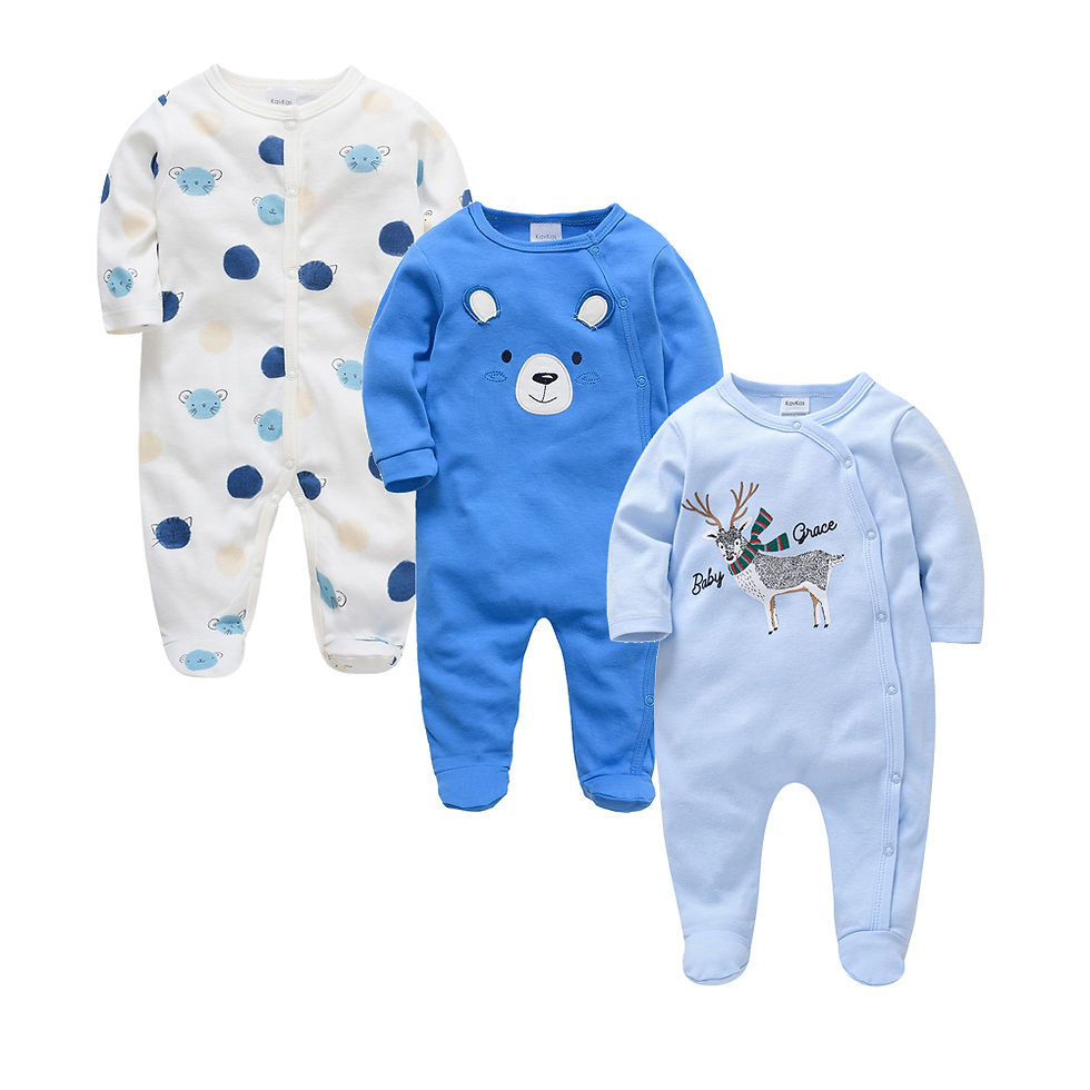 Miniatura: 3 Pcs/lot 100% Cotton Baby Girls Clothes Set 0-12M Long Sleeve Newborn Boy Rompe