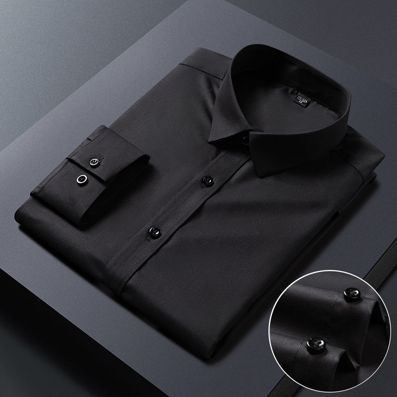 Miniatura: Bamboo Fiber Stretch Anti-Wrinkle Mens Shirt Long Sleeve Dress Shirts For Slim F