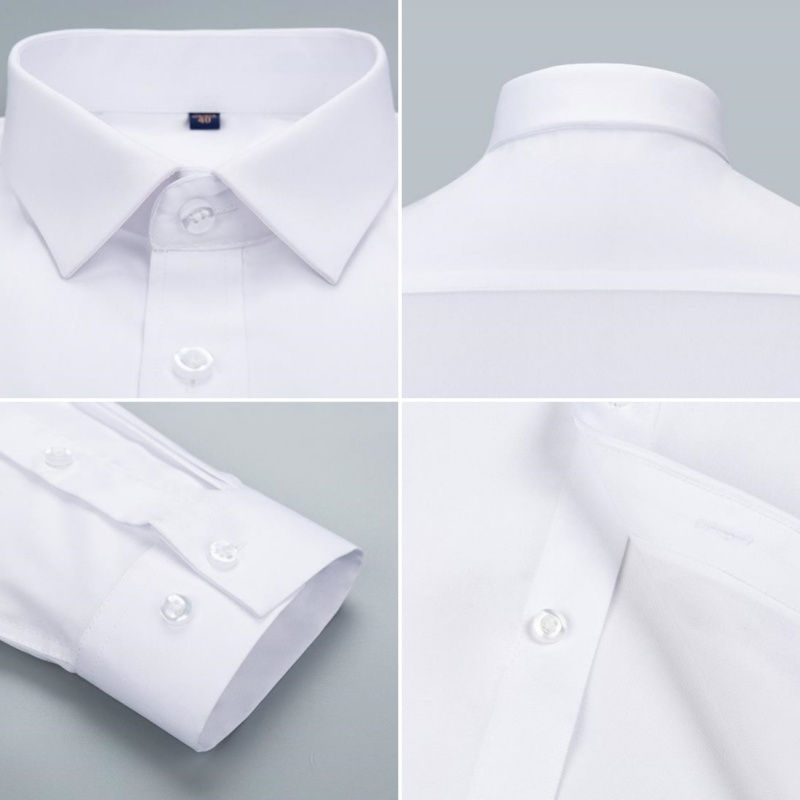 Miniatura: Bamboo Fiber Stretch Anti-Wrinkle Mens Shirt Long Sleeve Dress Shirts For Slim F