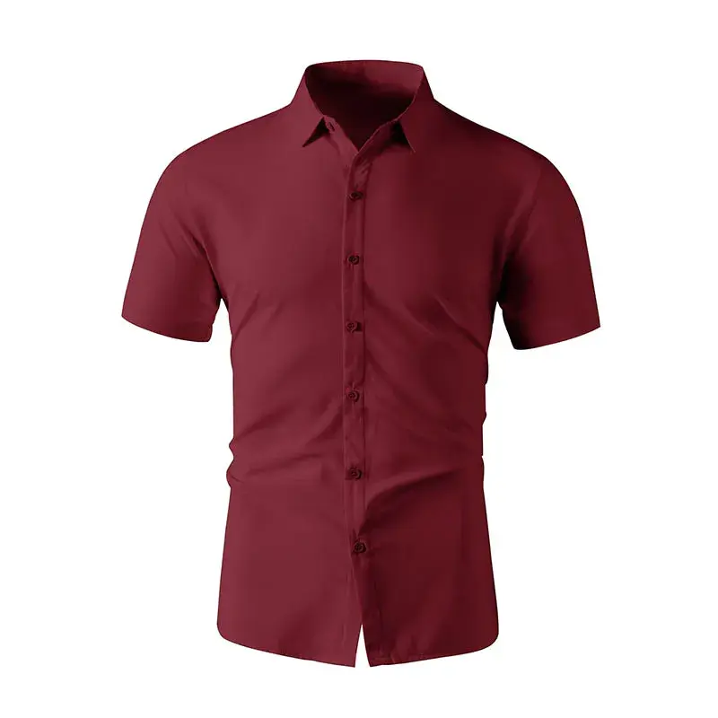 Miniatura: New Men's Business Casual Solid Color Short Sleeved Shirt for Summer Fashion No 