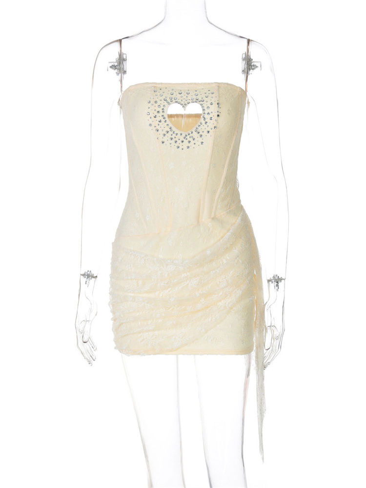 Miniatura: Tossy Fashion Glitter Hollow Out Mini Dress For Women Bandage Bandeau Lace Slim 