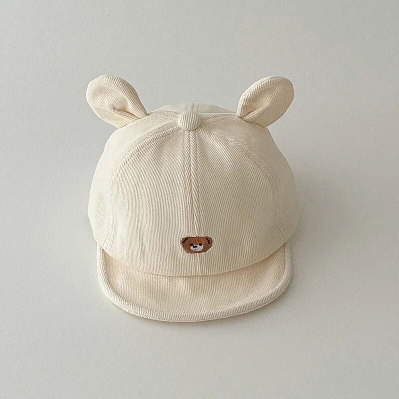 Miniatura: Cartoon Bear Baby Baseball Hat with Ears Cute Solid Color Infant Peaked Cap Kawa