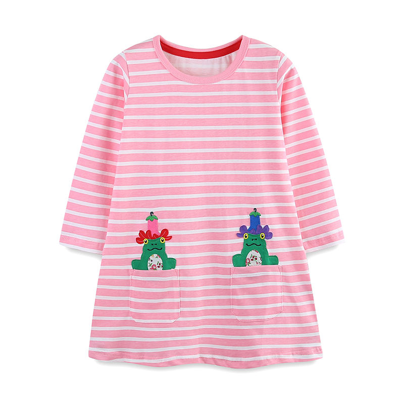 Miniatura: Little maven New Girls Long Sleeve Dresses Animal Pattern Baby Girls Elegant Par