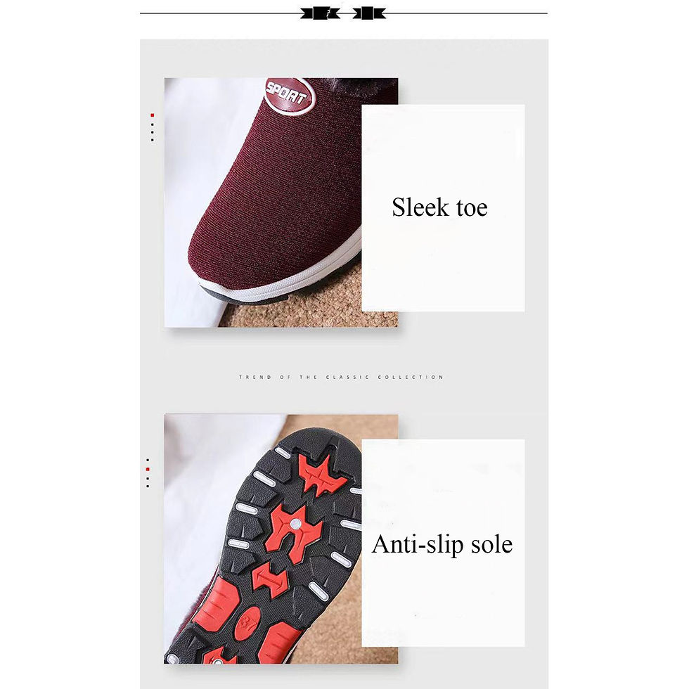 Miniatura: Women'S Cotton Shoes Red Women'S Cotton Shoes Lightweight Winter Flat Shoes Plus