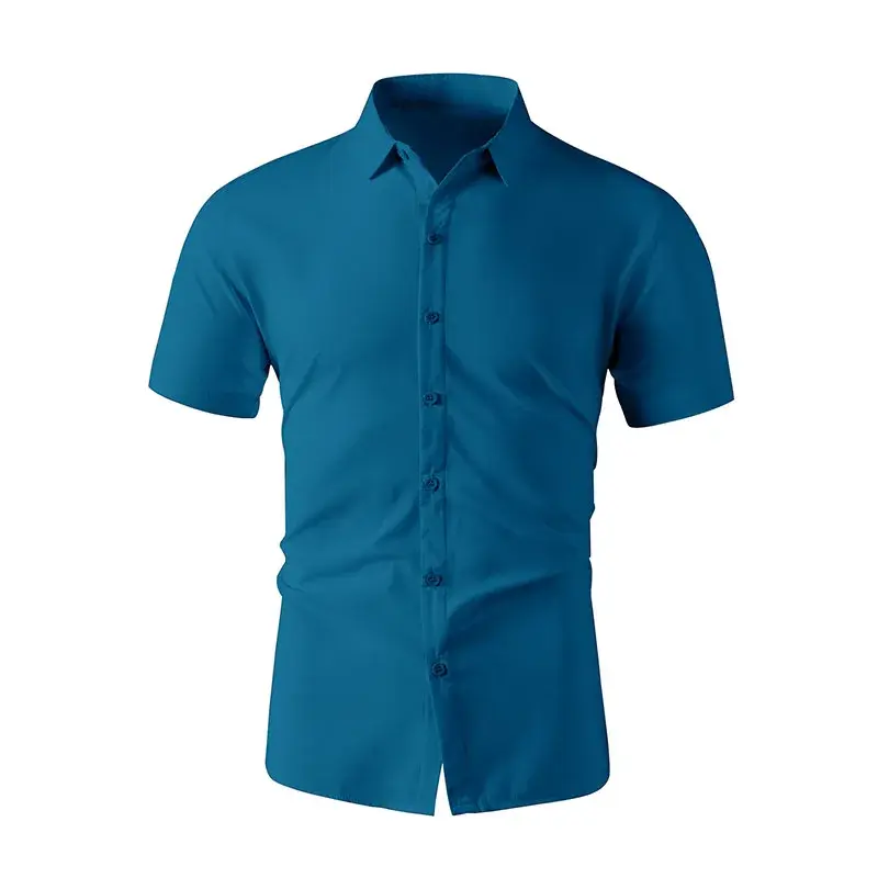 Miniatura: New Men's Business Casual Solid Color Short Sleeved Shirt for Summer Fashion No 