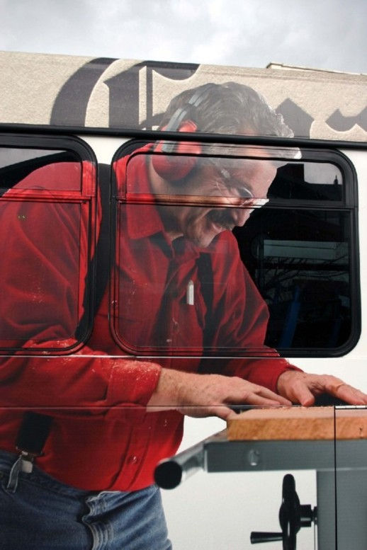Keith Kongslie woodworking image published by Eugene Register guard