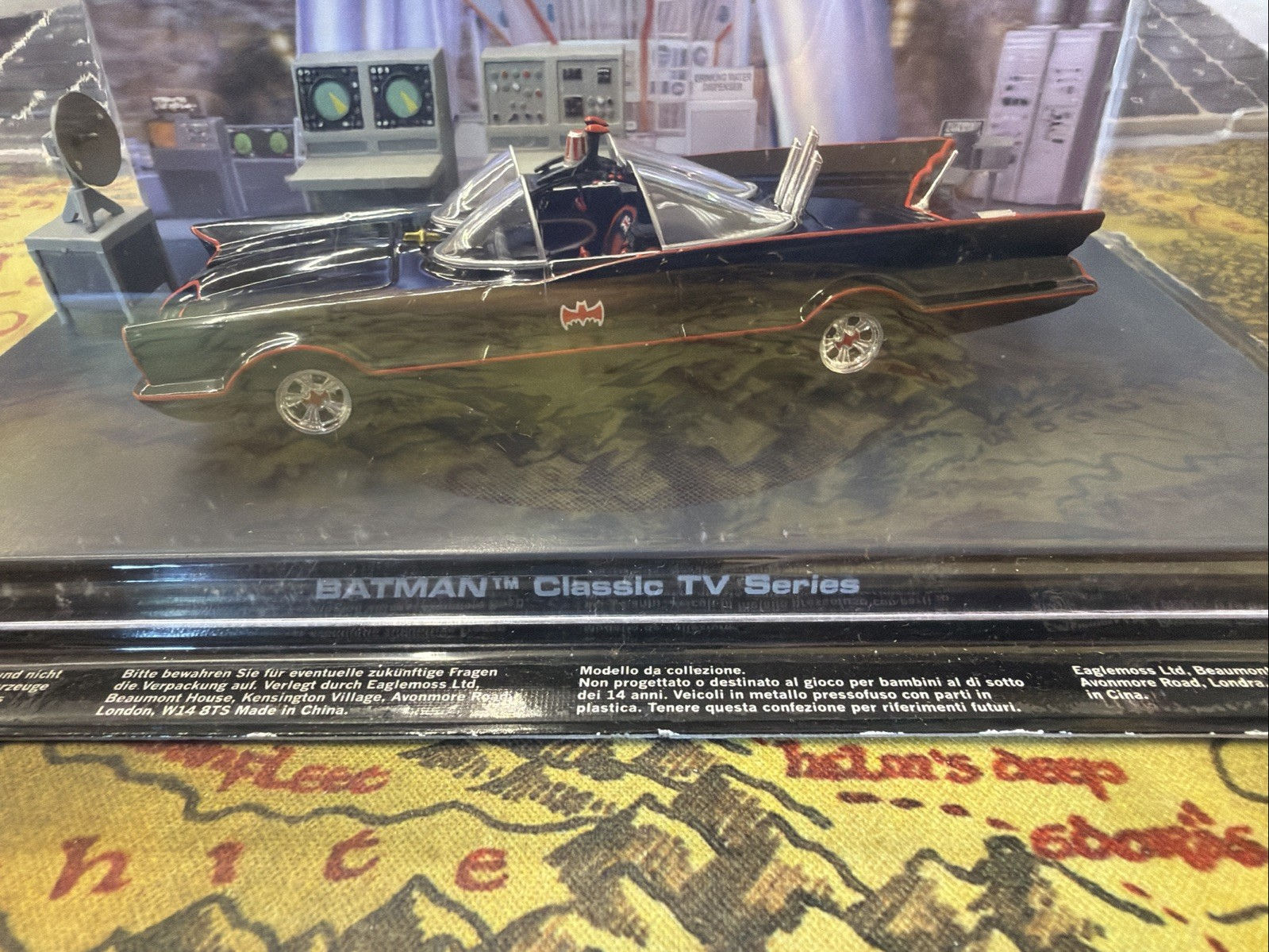 Classic Batman TV Series Collectible Batmobile Model In Display Case
