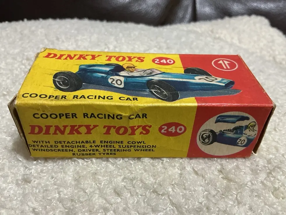 Vintage Dinky Toys 240 Cooper Racing Car Boxed Blue F1 Meccano England c1963