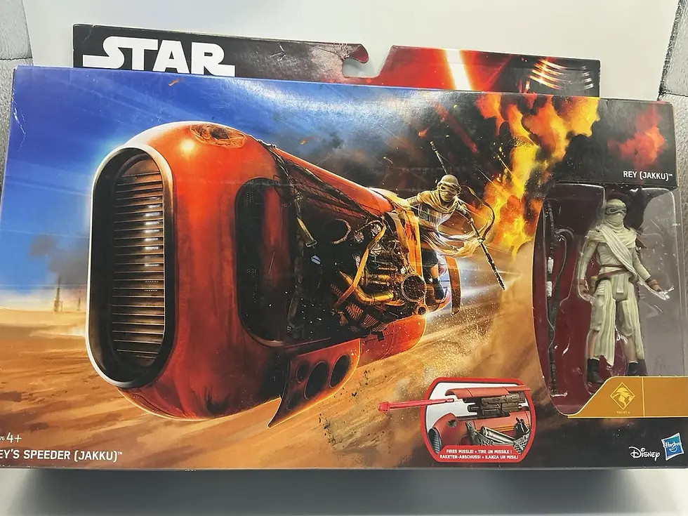 Star Wars Force Awakens Rey’s Speeder Jakku B3676 Hasbro 2015 Boxed Rey Figure