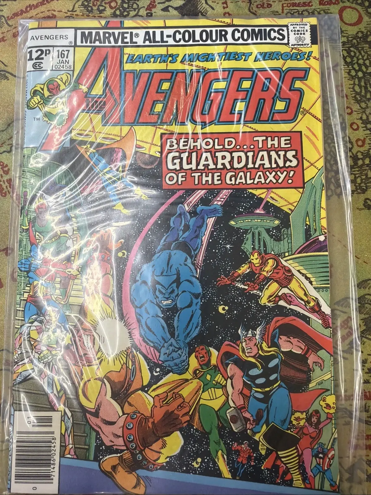 AVENGERS #167 (Shooter/Perez) Marvel Comics 1977 Guardians Of The Galaxy VG/FN