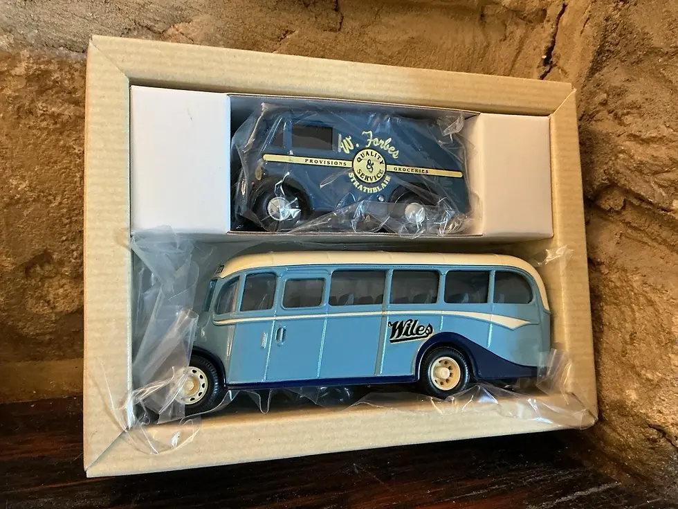 Thumbnail: Corgi 97765 Strathblair Bedford OB Coach & Morris J Van Ltd Ed Boxed
