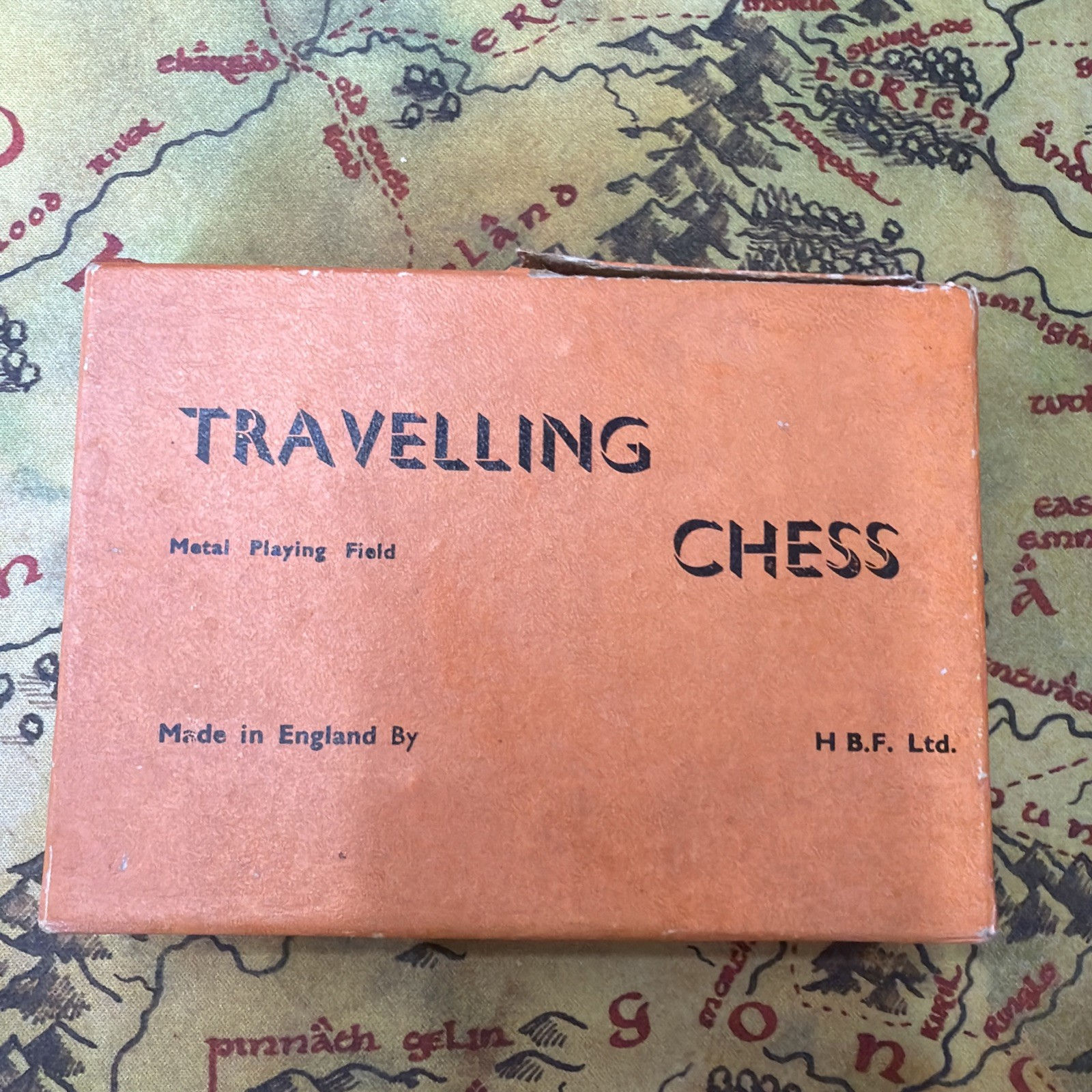 H.B.F Ltd Vintage Travelling Chess set- Metal Playing Field-Made In England -VGC