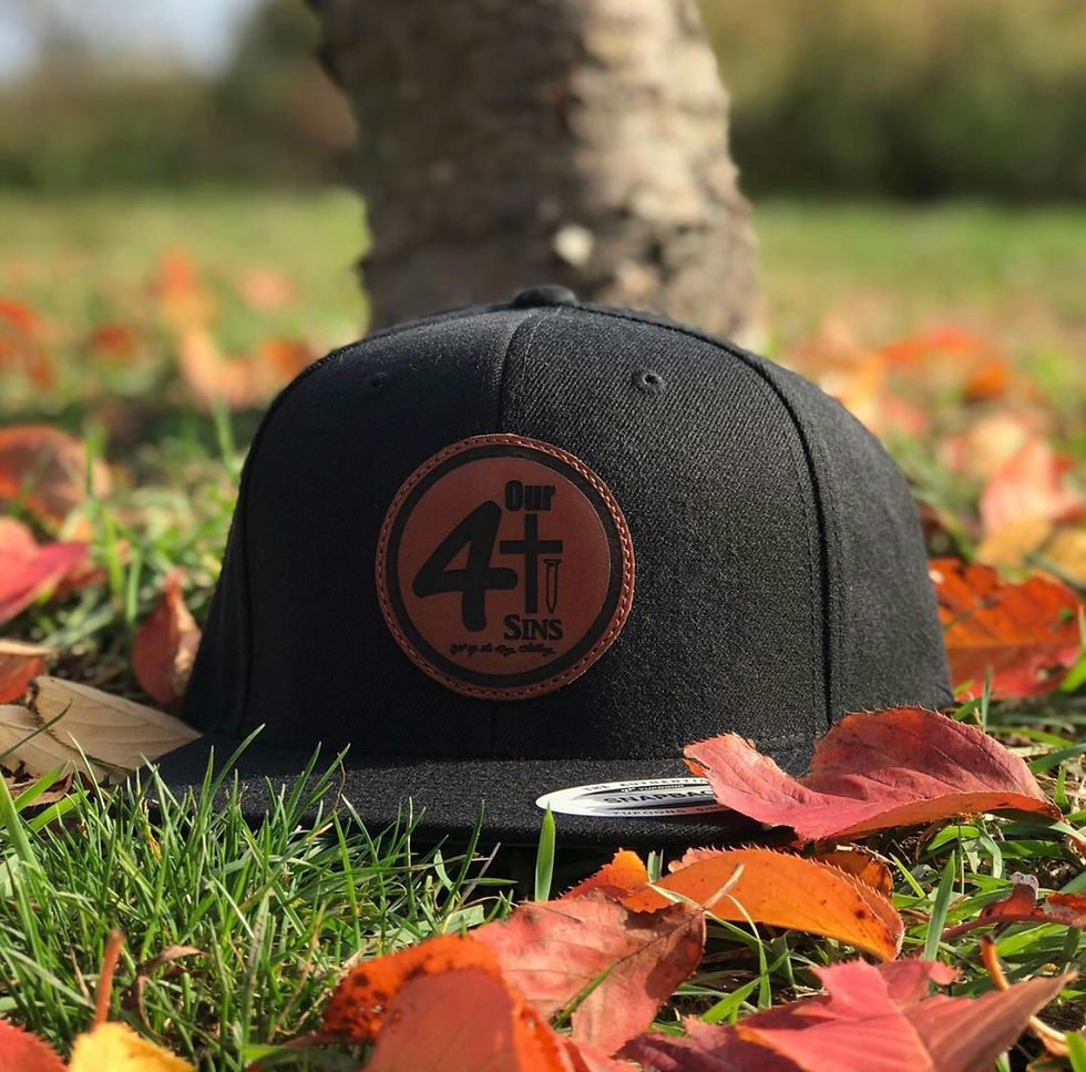 "4 Our Sins" Snapback (Laser Engraved Leather Patch)