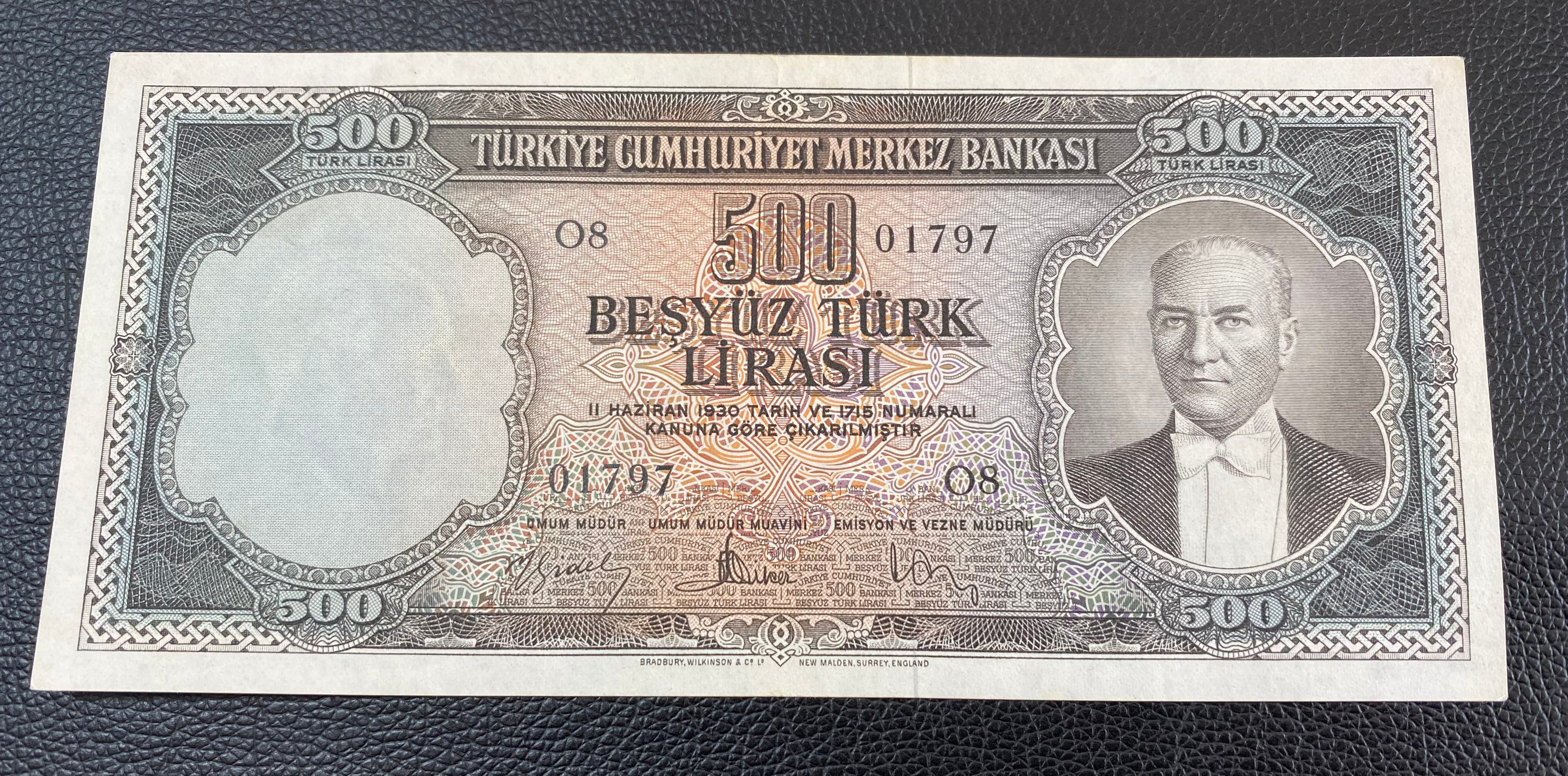5. Emisyon 2. Tertip 500 lira O8 Çok Çok Temiz+++ Hafif Düzeltme Var